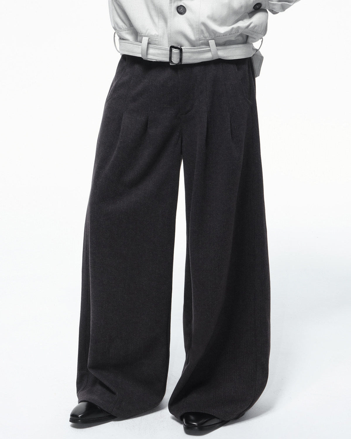 WOOL JACQUARD WIDE PANTS