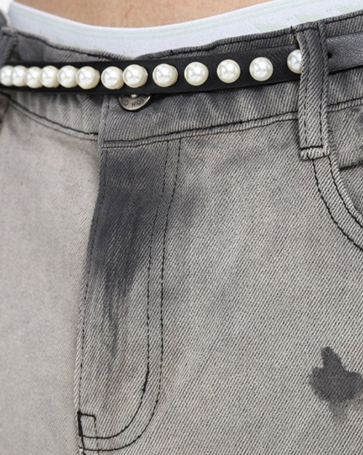 VINTAGE DISTRESSED WIDE JEANS