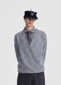 SCRIPT-X WOOL WRAP CARDIGAN