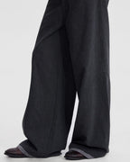 WOOL SPLICED WIDE TROUSERS