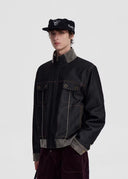 CHAQUETA DE MEZCLILLA DE ANTE OPENFLY