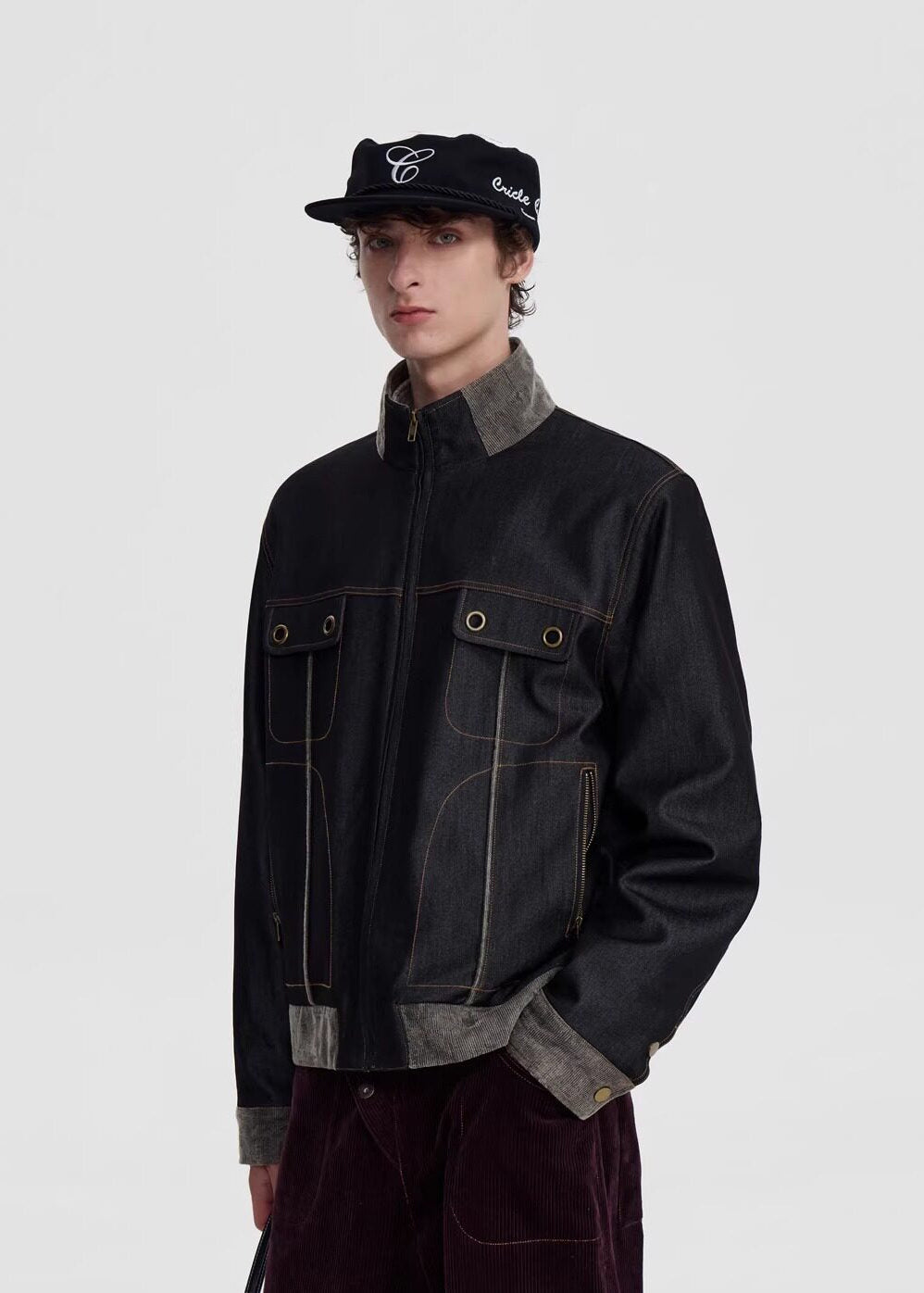 SCRIPT-X SUEDE DENIM JACKET