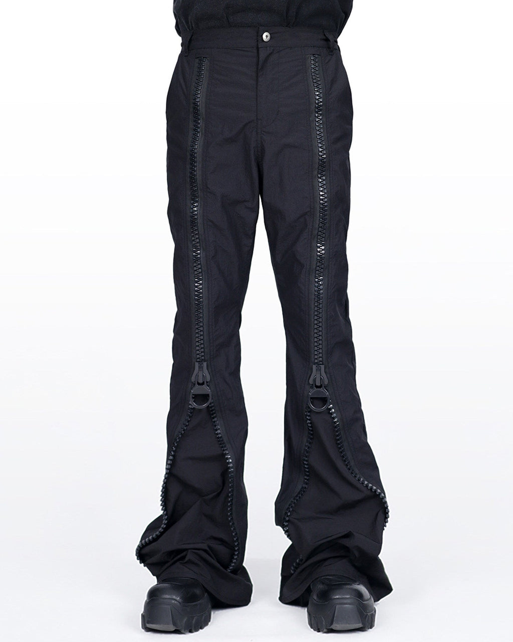 ZIPPER PARACHUTE FLARE PANTS