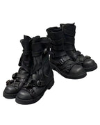 BLACK STRAP BIKER WORK BOOTS