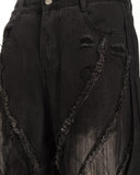 DECONSTRUCTED WIDE FLARE JEANS