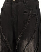 DECONSTRUCTED WIDE FLARE JEANS