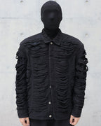 DOUBLE LAYER DISTRESSED FRINGE OPIUM JACKET