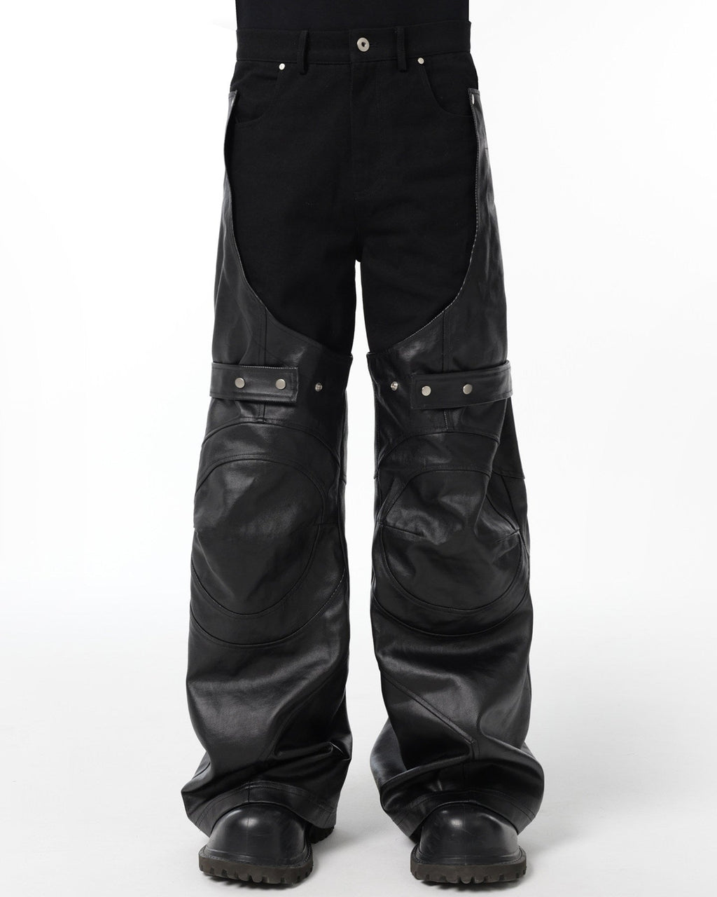 DECONSTRUCTED BIKER LAYERED PANTS