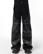 DECONSTRUCTED BIKER LAYERED PANTS