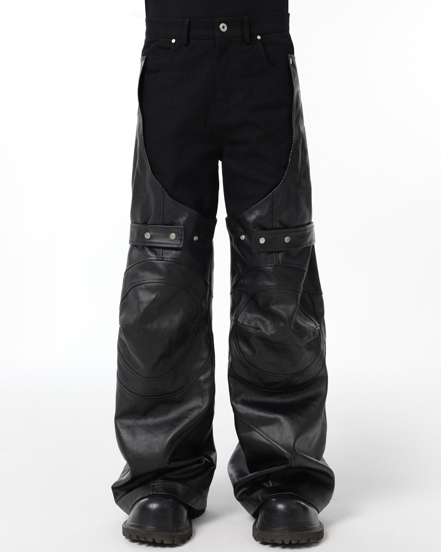 DECONSTRUCTED BIKER LAYERED PANTS