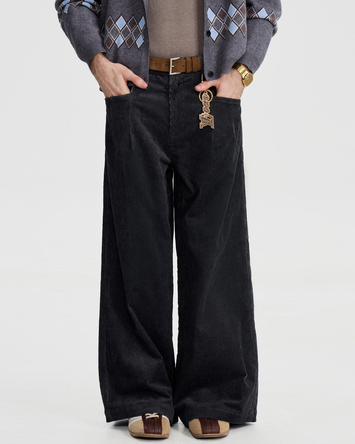 CORDUROY DYED CASUAL PANTS