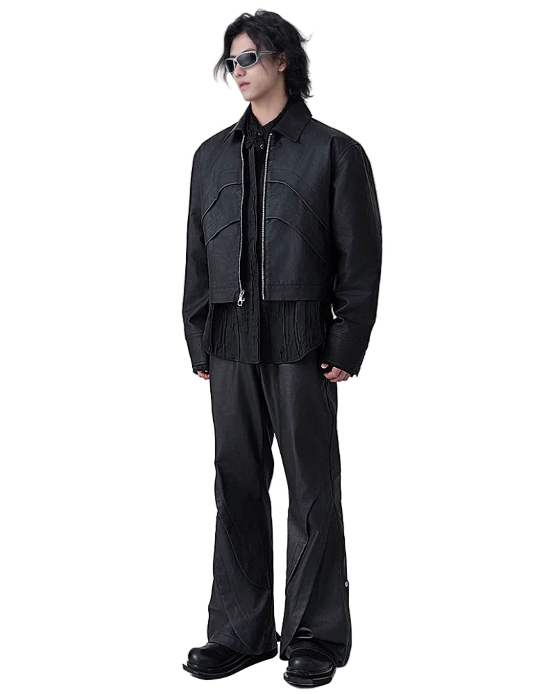 XEQUATION WAXED PADDED BIKER JACKET