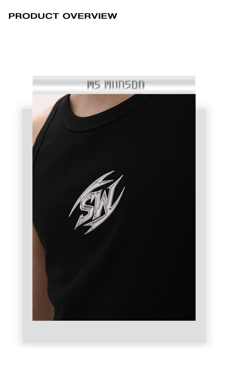 MANSON NIRVANA METAL LETTER SOLID TANK TOP