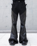 SPLIT LEATHER FLARE PANTS