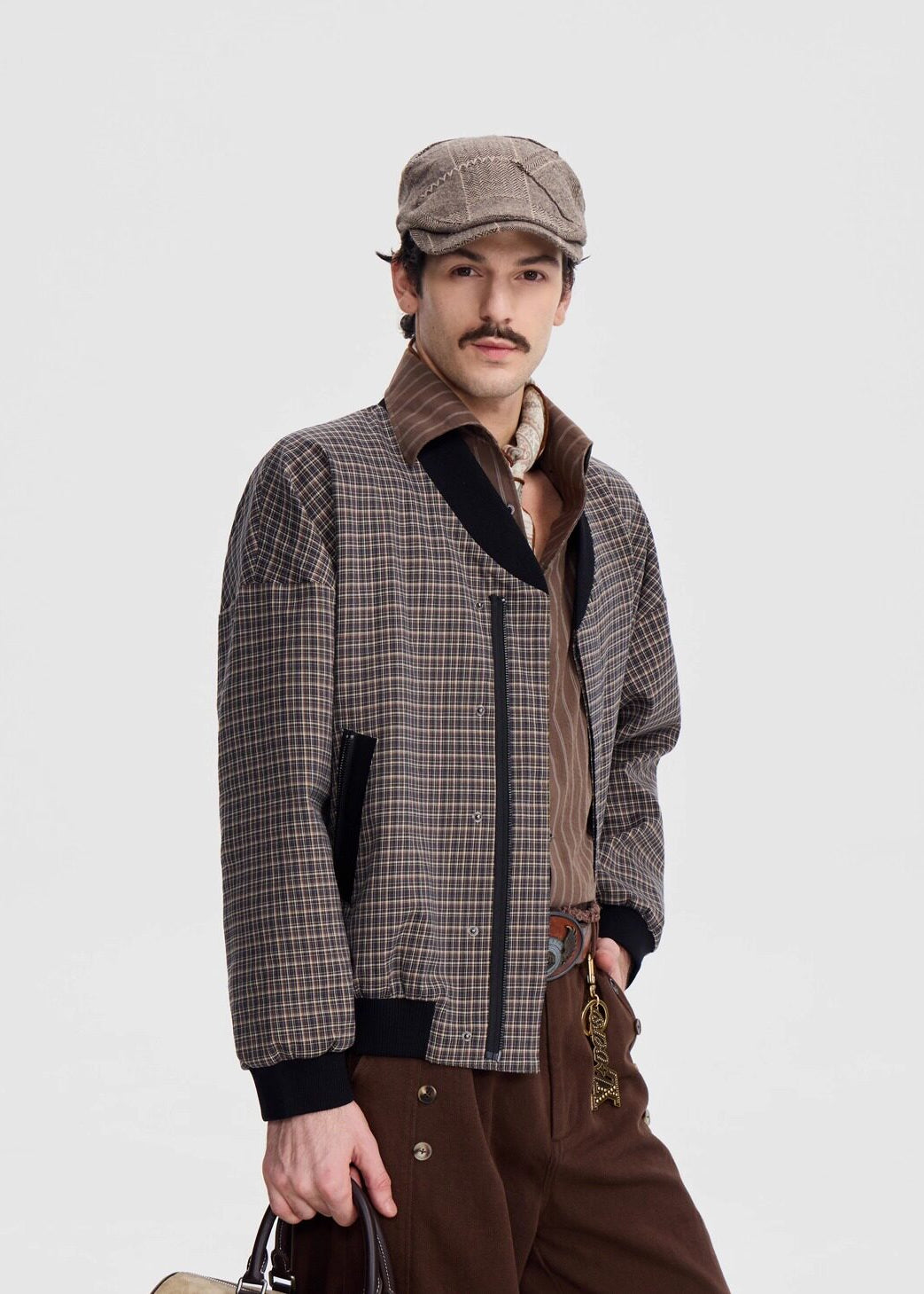 SCRIPT-X PLAID BOMBER JACKET