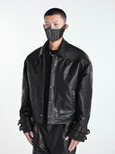 CHAQUETA MOTERA DE CINTURA ALTA TEXTURIZADA AVANT-GARDE 25AW SSIN7