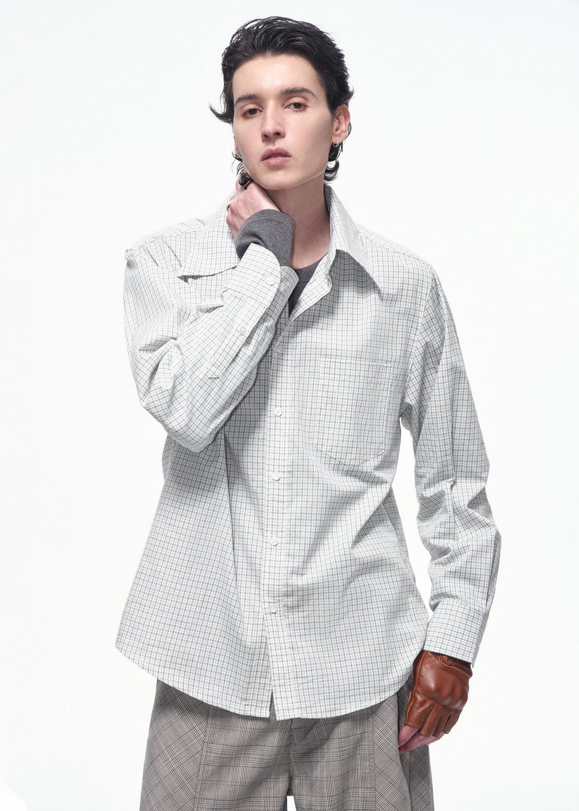 SCRIPT-X TWO-TONE PLAID SHIRT