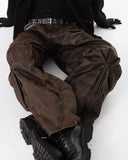 CAMO PLEATED WIDE PANTS