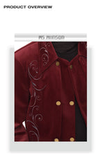 LUXURY COURT EMBROIDERED VELVET CROPPED PADDED JACKET