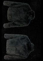 OFF/SC BLACK BEAR FAUX FUR BIKER JACKET