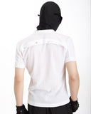 DECONSTRUCTED BUTTON WAFFLE KNIT TEE