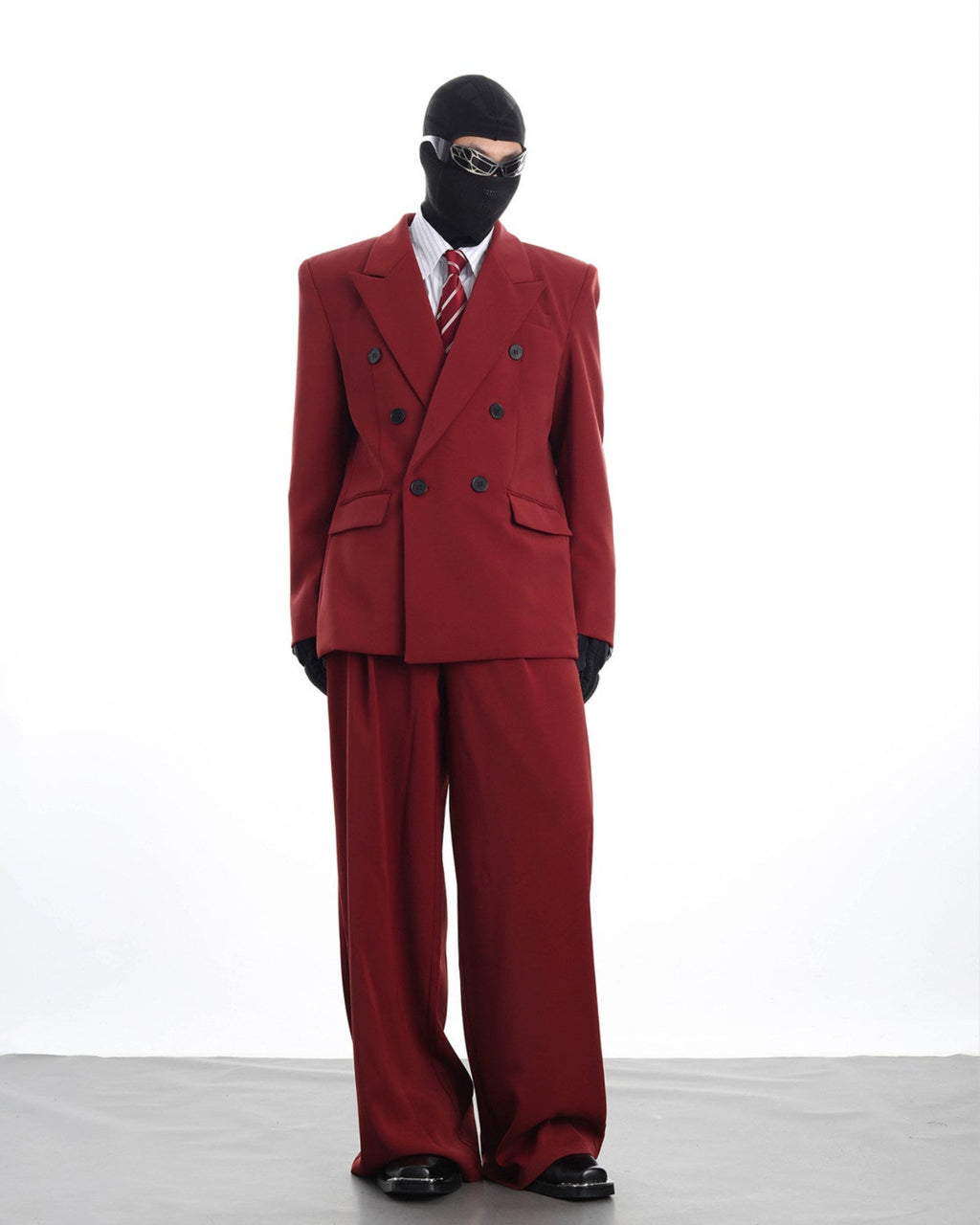 RED WIDE LEG DRESS PANTS
