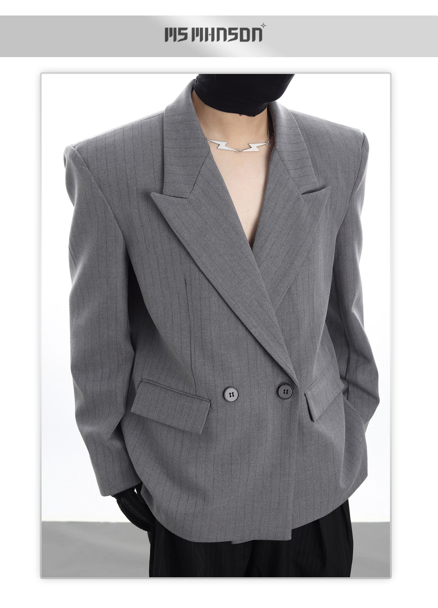 XCULTURE LUXURY STRIPED TAILORED BLAZER