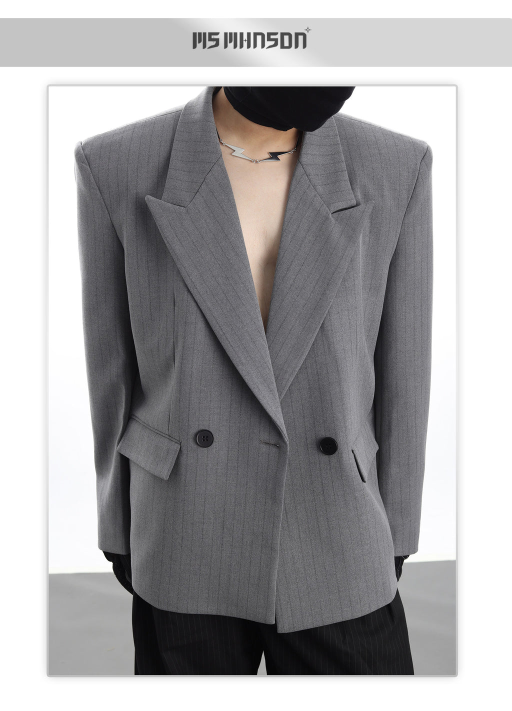 XCULTURE LUXURY STRIPED TAILORED BLAZER