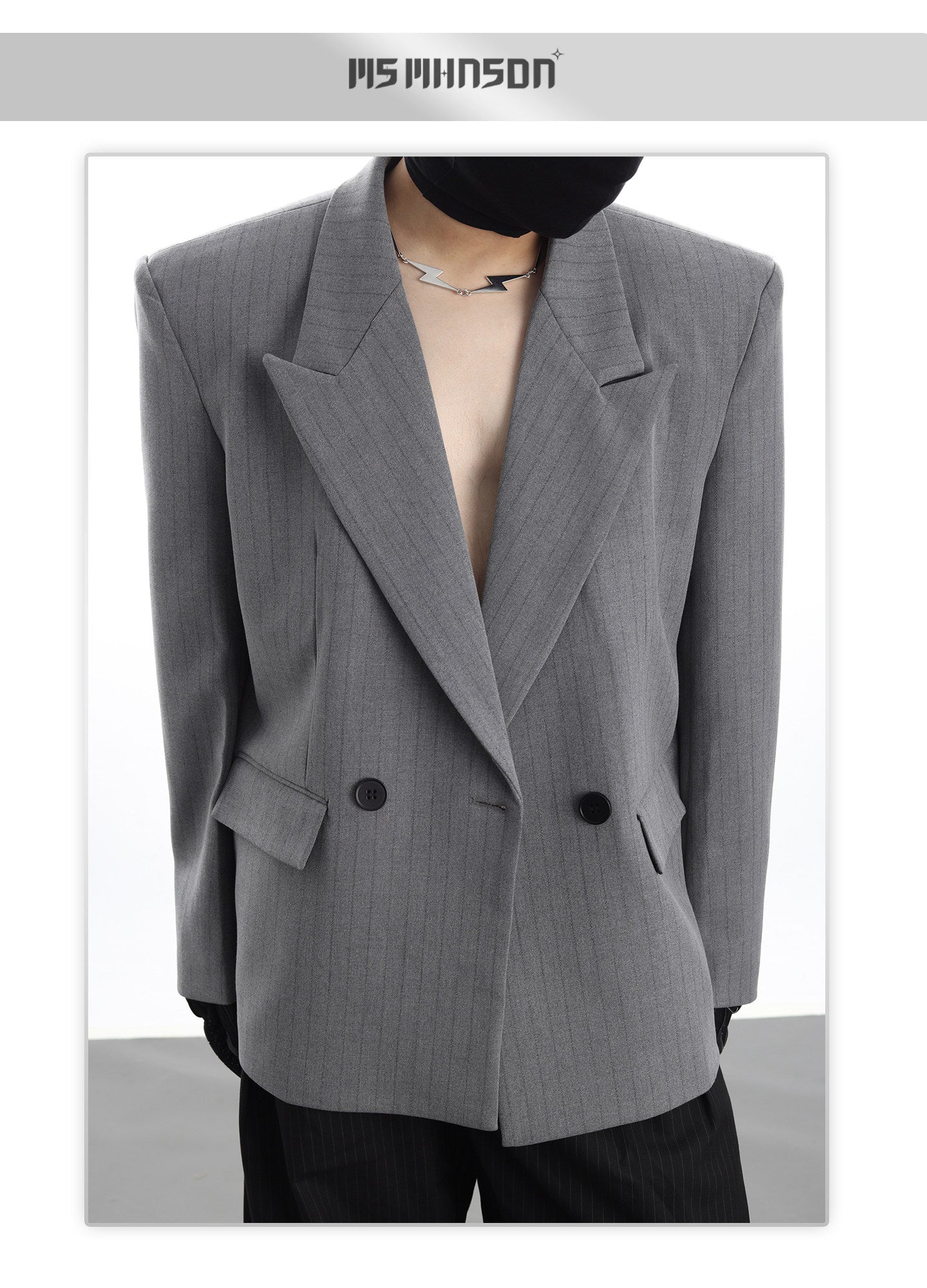 XCULTURE LUXURY STRIPED TAILORED BLAZER