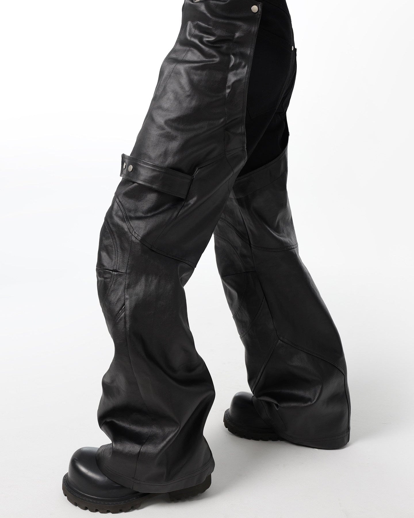 DECONSTRUCTED BIKER LAYERED PANTS