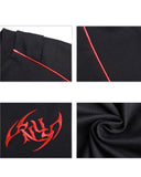 RED EMBROIDERY PIPED FITTED SPORT TEE