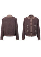 SCRIPT-X ARGYLE KNIT CARDIGAN