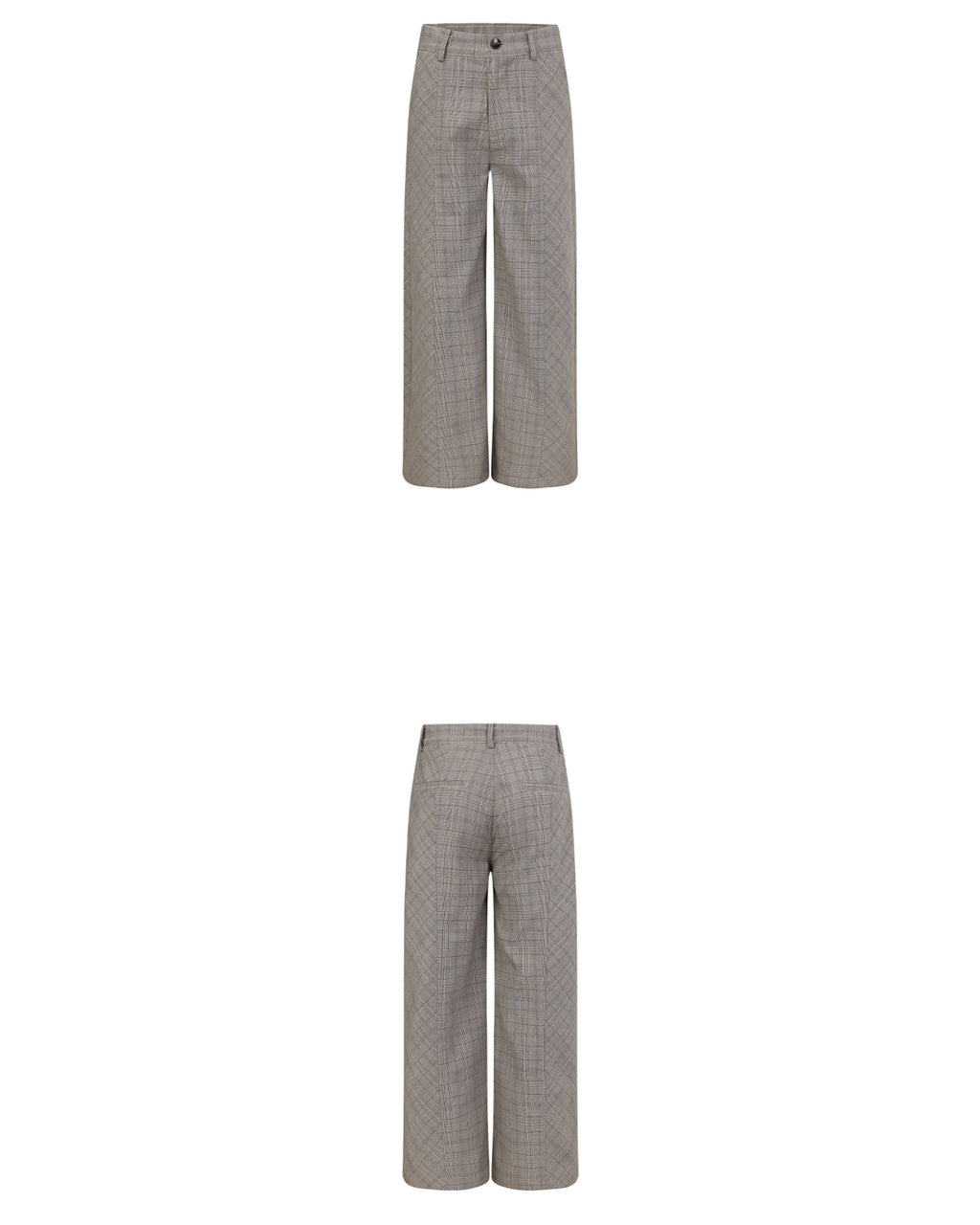 PLAID WIDE LEG TROUSERS