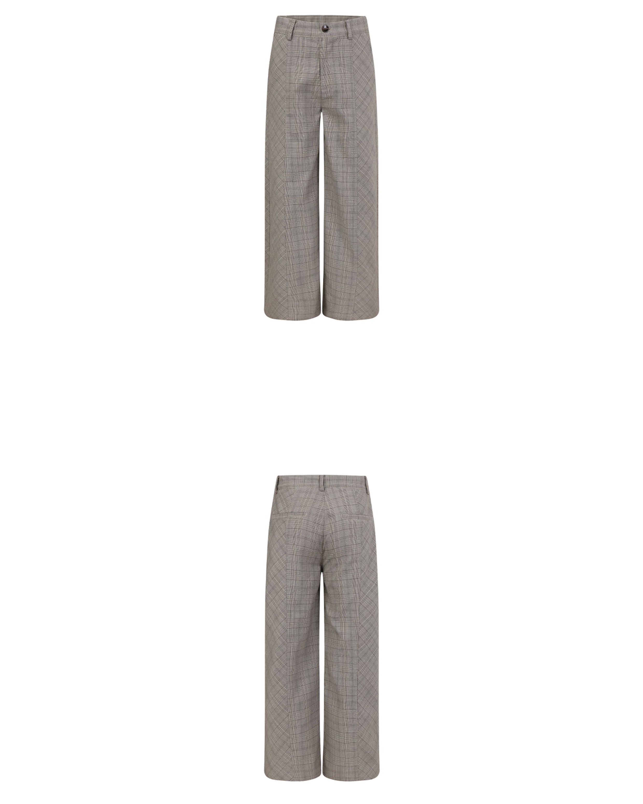 PLAID WIDE LEG TROUSERS