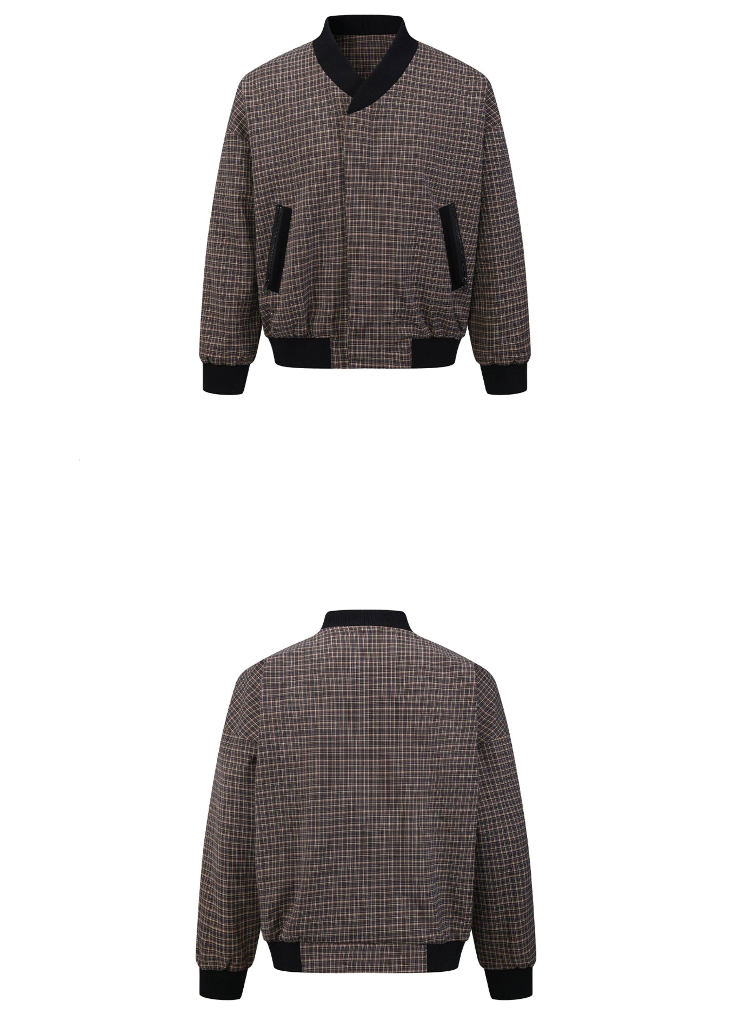 SCRIPT-X PLAID BOMBER JACKET
