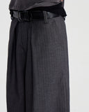 STRIPED PLEATED WIDE TROUSERS