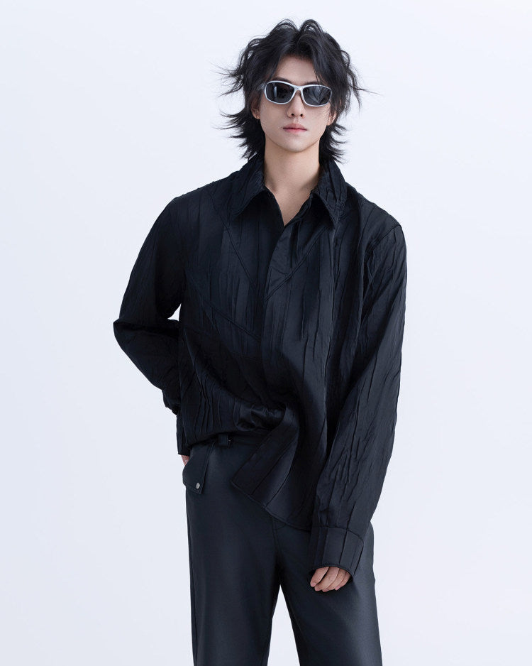 XEQUATION PLEATED DECONSTRUCTED SHIRT