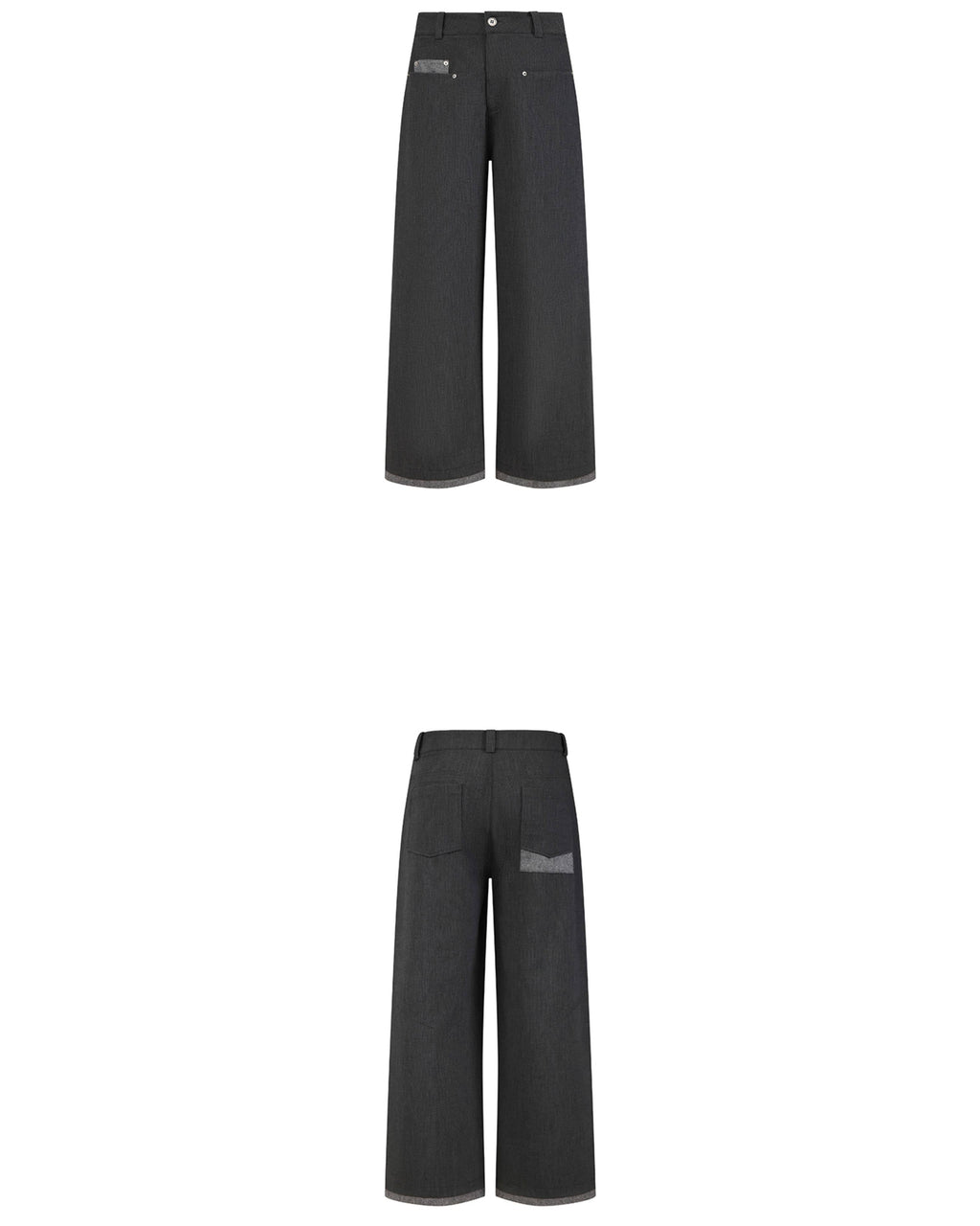 WOOL SPLICED WIDE TROUSERS