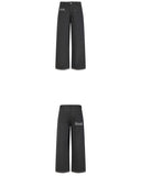 WOOL SPLICED WIDE TROUSERS
