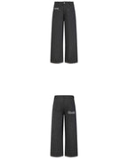 WOOL SPLICED WIDE TROUSERS