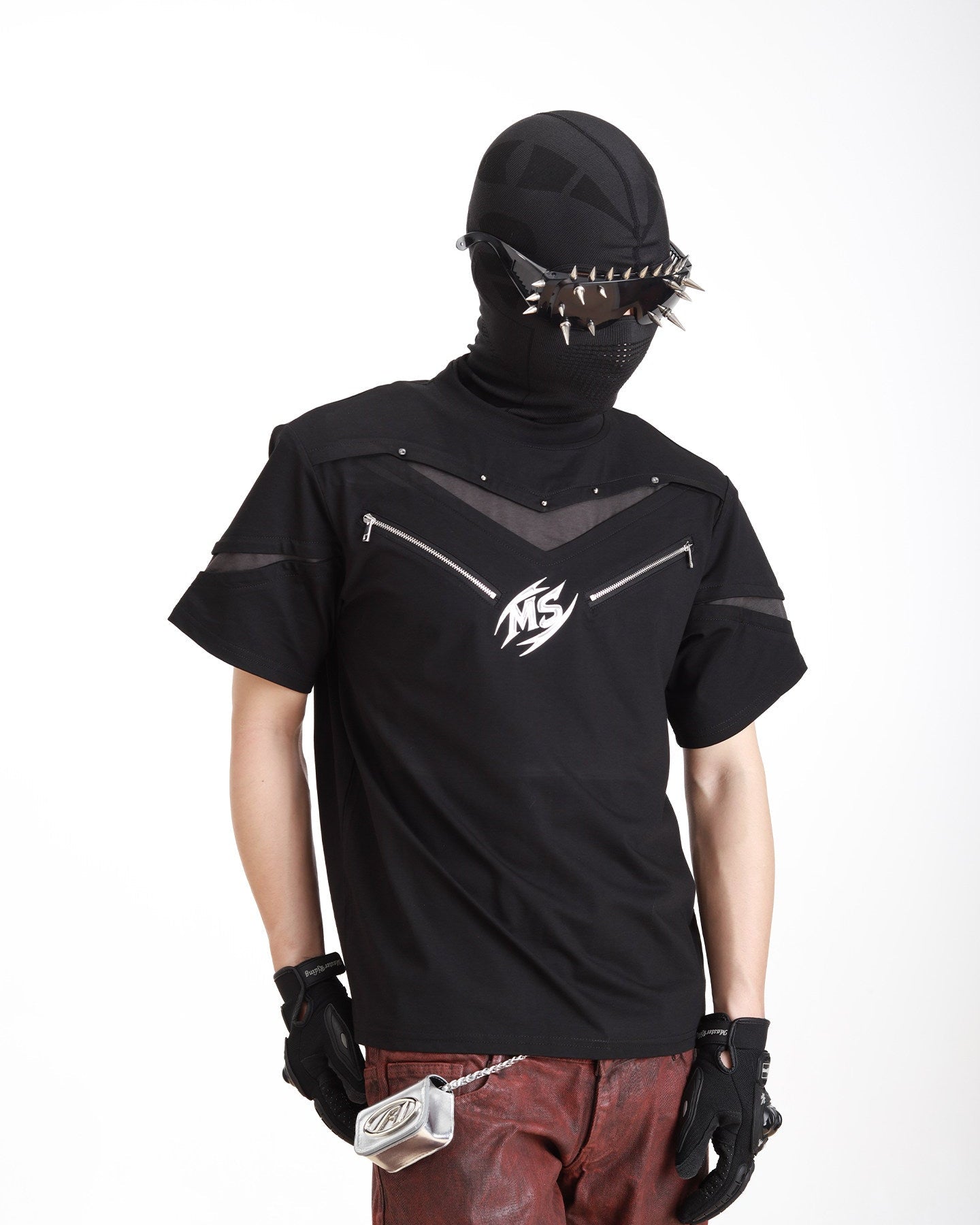ZIP DETAIL DECONSTRUCTED LOGO GRAPHIC TEE