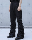 CURVED WIDE LEG TECH PANTS
