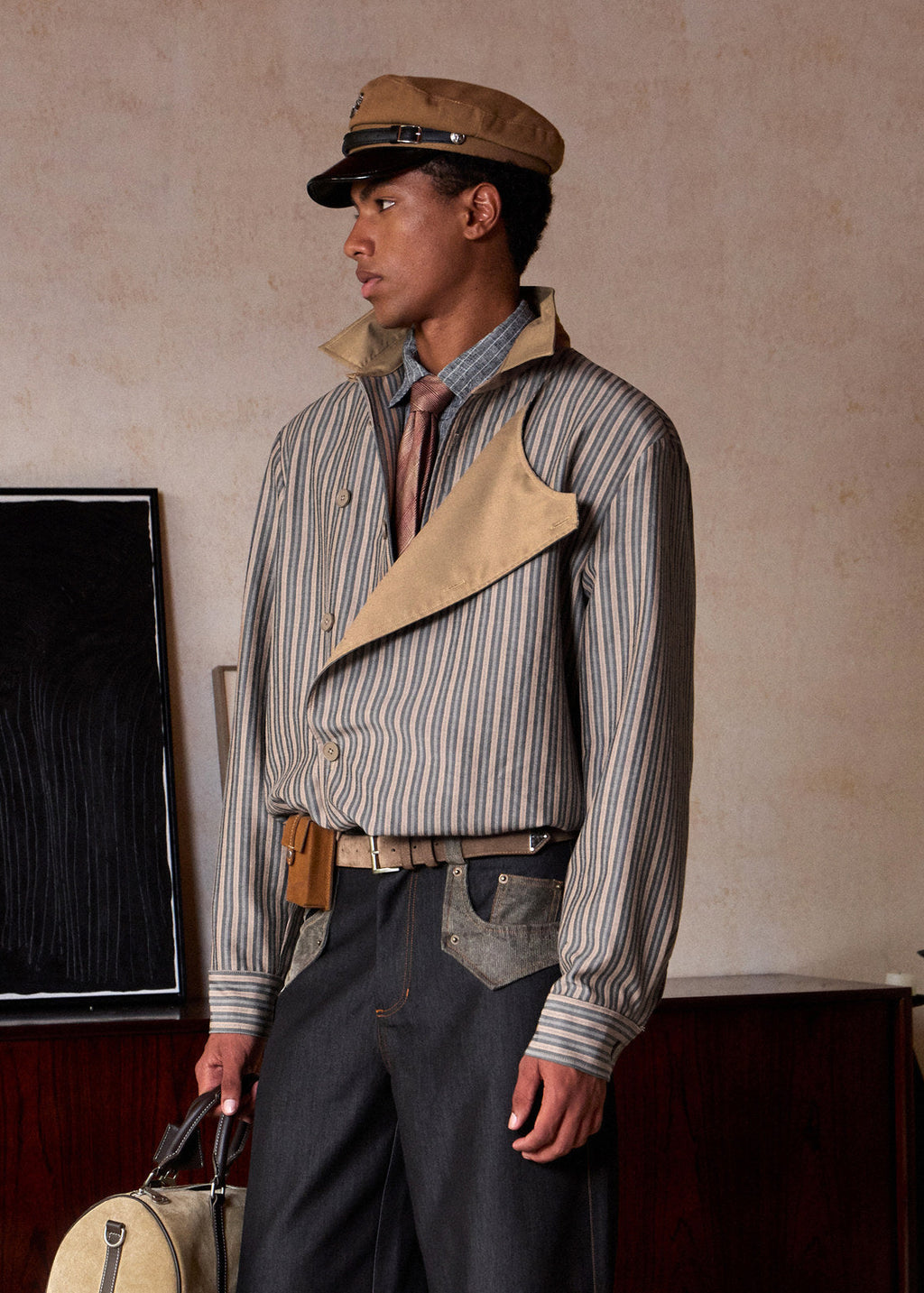 SCRIPT-X STRIPE RETRO JACKET