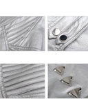 SILVER TRIANGLE STUDDED BIKER JACKET