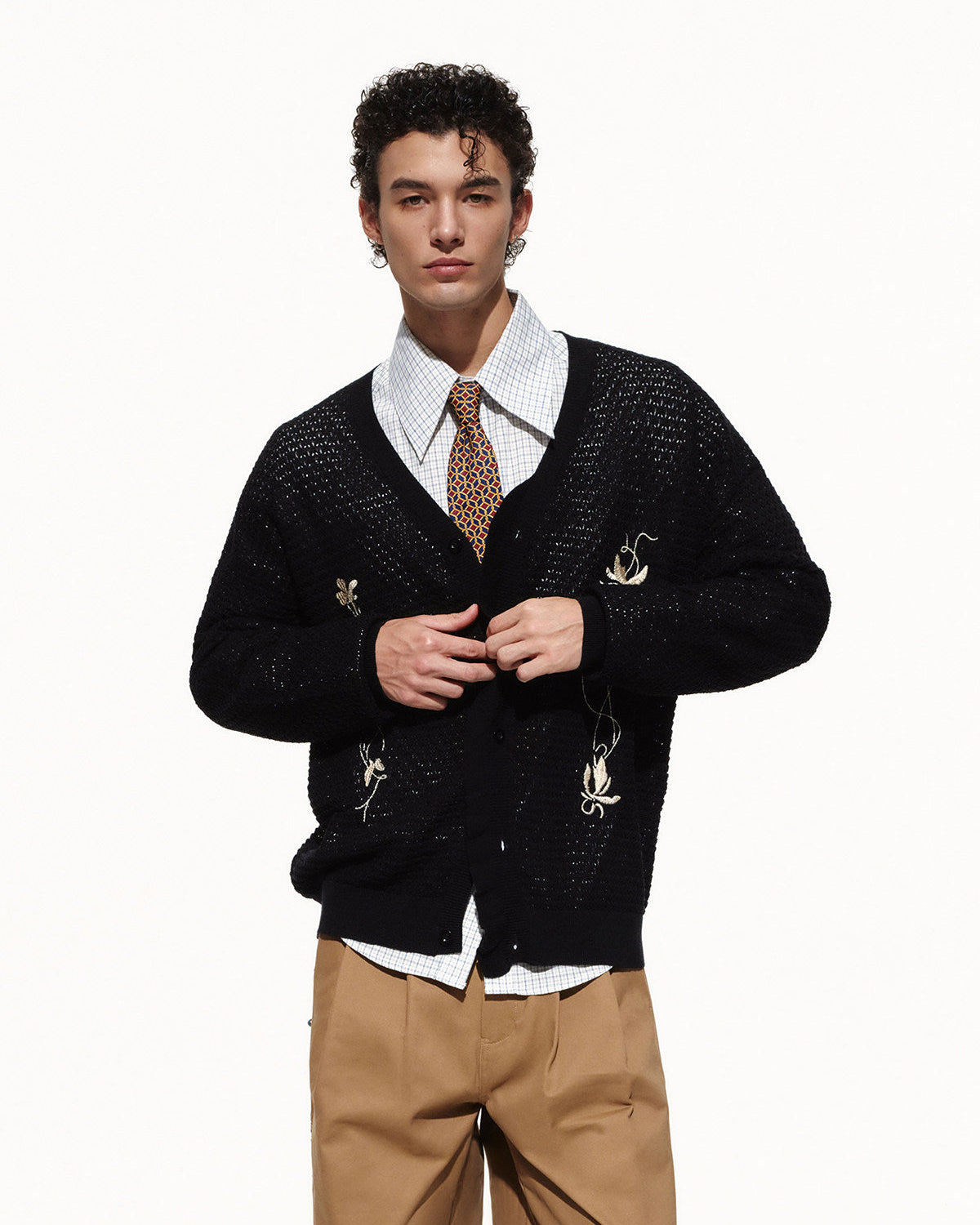 SCRIPT-X LINEN LYOCELL EMBROIDERED SHIRT