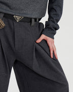 WAIST PLEATED WIDE TROUSERS