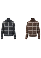 SCRIPT-X PLAID ZIP SWEATER