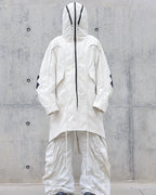 MASKED FISHTAIL HOODIE TRENCH COAT