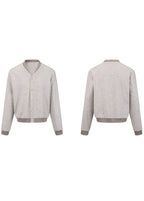 SCRIPT-X V-NECK BUTTON BOMBER JACKET