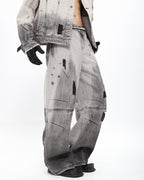 VINTAGE DISTRESSED WIDE JEANS